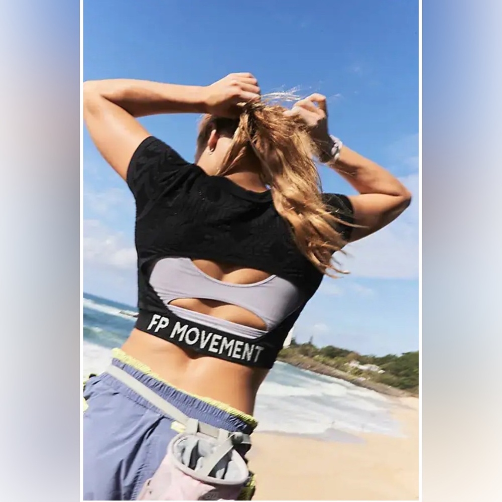 FP Movement Run The Distance Baby Tee - Black - NWT